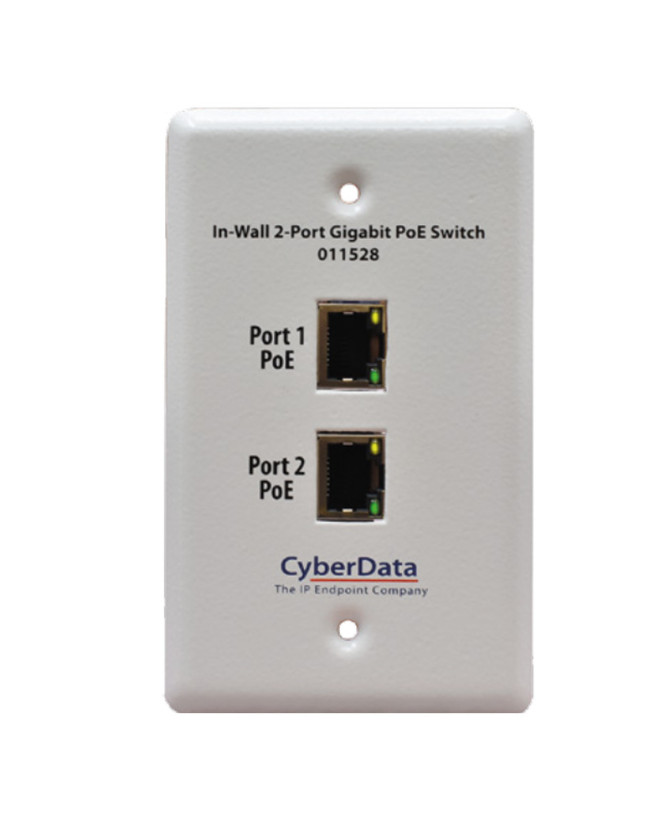 CyberData In-Wall 2-Port Gigabit PoE Switch 011528