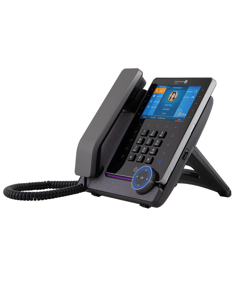 Alcatel-Lucent M8 5′ Color Screen 20 SIP accounts 2xGigabit USB A/C Bluetooth Wi-Fi PoE Corded SIP DeskPhone 3MK27009AA