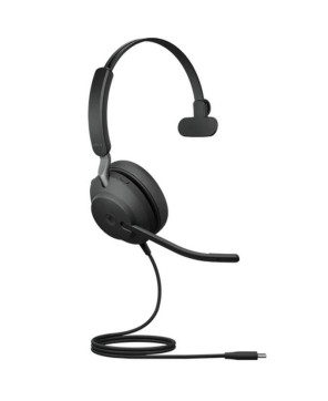 Jabra Evolve2 40 SE USB-C MS Mono Wired Headset And COMSOL 10W Wireless Charging Pad In Black 24189-899-899-CHARGER