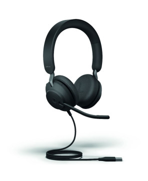 Bundle Jabra Evolve2 40 SE USB-A UC Stereo Wired Headset And COMSOL 10W Wireless Charging Pad In Black 24189-989-999-CHARGER