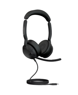 Jabra Evolve2 50 UC USB-C Bluetooth Stereo Wired Headset With COMSOL 10W Wireless Charging Pad In Black 25089-989-899-CHARGER