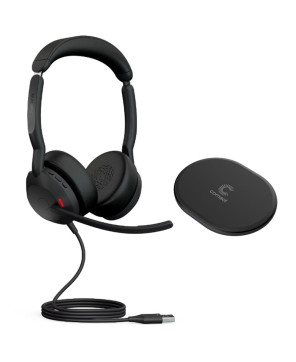 Jabra Evolve2 50 UC USB-A Bluetooth Stereo Wireless Headset With COMSOL 10W Wireless Charging Pad In Black 25089-989-999-CHARGER