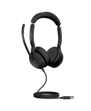 Jabra Evolve2 50 MS USB-A Stereo Wired Headset With COMSOL 10W Wireless Charging Pad In Black 25089-999-999-CHARGER