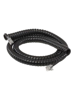 Connect Curly Telephone Cord Extended Life Short Tail - Black - Price $3