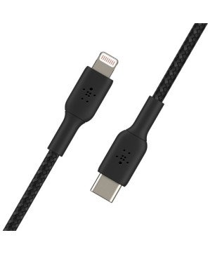 Buy Belkin 1M USB-C to Lightning Charge/Sync Braided Cable in Black CAA004BT1MBK for iPhone and iPad