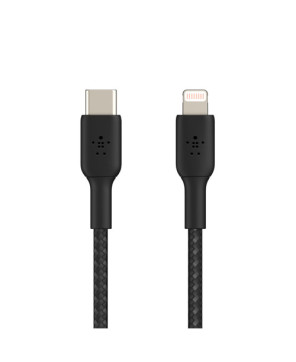 Buy Belkin 1M USB-C to Lightning Charge/Sync Braided Cable in Black CAA004BT1MBK for iPhone and iPad