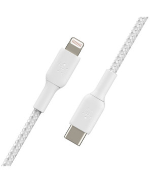 Buy Belkin 2m USB-C to Lightning Charge/Sync Braided Cable in White CAA004BT2MWH for iPhone and iPad