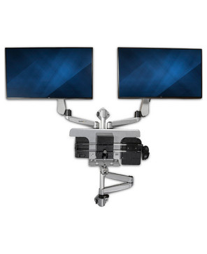 Buy Startech Articulating Standing Desk with Ergonomic Height Adjustable Dual Monitor Arm & Keyboard Tray - 2x 30" VESA Displays Wall-mount Workstation WALLSTSI2