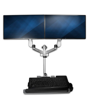 Buy Startech Articulating Standing Desk with Ergonomic Height Adjustable Dual Monitor Arm & Keyboard Tray - 2x 30" VESA Displays Wall-mount Workstation WALLSTSI2