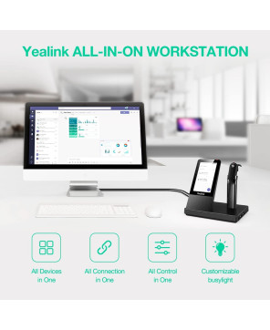 Yealink WH67 Standard UC DECT Wireless Busylight On Headset with Touchscreen WH67-UC