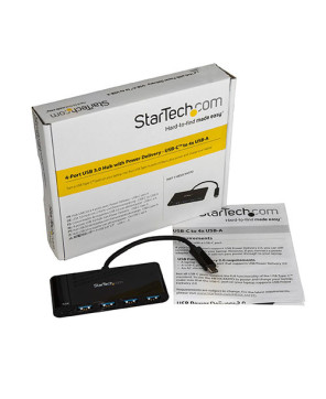 Buy StarTech 4-Port USB-C Hub HB30C4AFPD with Power Delivery - USB-C to 4x USB-A - USB 3.0 Hub