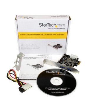 Buy StarTech 2 Port PCI Express SuperSpeed USB 3.0 Card Adapter with UASP LP4 Power PEXUSB3S25