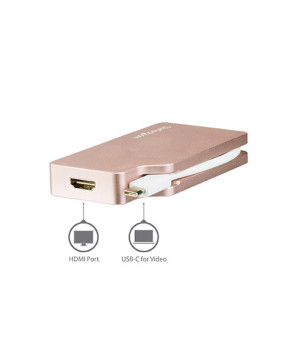 Buy StarTech USB C Multiport Video Adapter CDPVDHDMDPRG with HDMI, VGA, Mini DisplayPort or DVI - Rose Gold