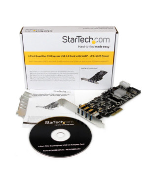 Buy StarTech 4-Port PCIe USB 3.0 Card Adapter with 4 Dedicated 5Gbps Channels UASP PEXUSB3S44V