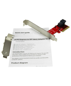 Buy StarTech x4 PCI Express to SFF-8643 Adapter PEX4SFF8643 for PCIe NVMe U.2 SSD