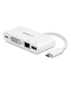 Buy StarTech USB-C Multiport Adapter with 60W Power Delivery DVI GbE DKT30CDVPD for Laptops 