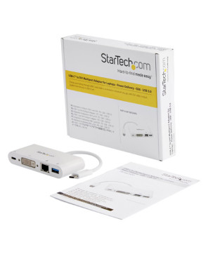 Buy StarTech USB-C Multiport Adapter with 60W Power Delivery DVI GbE DKT30CDVPD for Laptops 