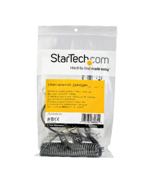 Buy StarTech 1.8m Laptop Combination Cable Lock Self-Coiling Cable LTLOCK3DCOIL