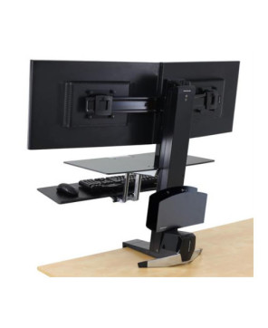 Buy Ergotron Workfit S - Dual Workstation with Worksurface in Black 33-349-200