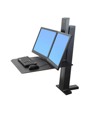 Buy Ergotron WorkFit-SR Rear Mount Dual Sit-Stand Workstation in Black 33-407-085 for Keyboard and Monitor