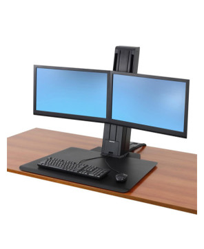 Buy Ergotron WorkFit-SR Rear Mount Dual Sit-Stand Workstation in Black 33-407-085 for Keyboard and Monitor