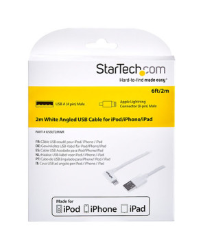 Buy StarTech 2m USB to Lightning Cable USBLT2MWR - Right Angle