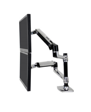 Buy Ergotron LX Dual Stacking Arm in Polished Aluminum 45-248-026 for Notebook