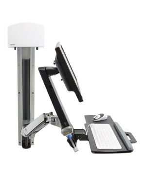 Buy Ergotron StyleView® Sit-Stand Combo System in Polished Aluminum with Medium CPU Holder 45-271-026