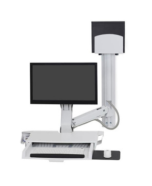 Buy Ergotron SV Combo System with Worksurface & Pan, Medium CPU Holder 45-595-216 - White