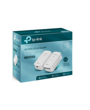 TP-Link AV1300 3-Port Gigabit Passthrough Powerline Starter Kit TL-PA8033PKIT