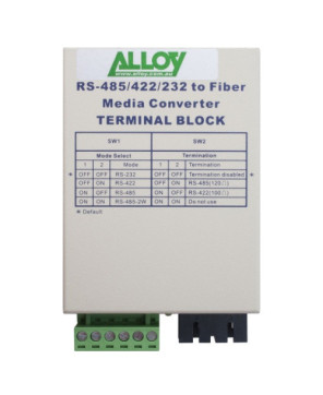 Alloy RS-232/422/485 Serial Terminal to Single Mode Fibre Converter SCR460SC-4