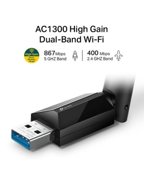 Buy TP-Link Archer T3U Plus AC1300 High Gain Wireless Dual Band USB Adapter ARCHER-T3UPLUS