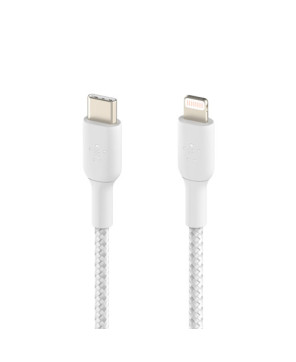 Buy Belkin 1m USB-C to Lightning Charge/Sync Braided Cable in White CAA004BT1MWH for iPhone and iPad