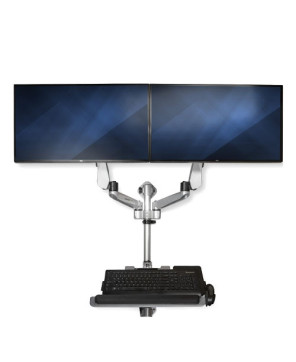 Buy Startech Articulating Standing Desk with Ergonomic Height Adjustable Dual Monitor Arm & Keyboard Tray - 2x 30" VESA Displays Wall-mount Workstation WALLSTSI2