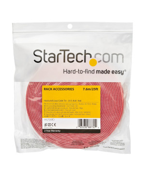 Buy StarTech 25ft Hook and Loop Roll HKLP25RD in Red