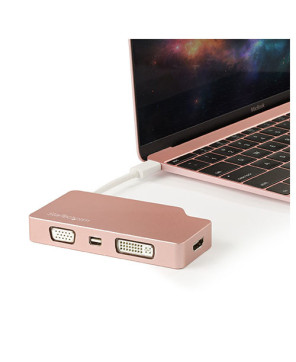 Buy StarTech USB C Multiport Video Adapter CDPVDHDMDPRG with HDMI, VGA, Mini DisplayPort or DVI - Rose Gold