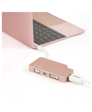 Buy StarTech USB C Multiport Video Adapter CDPVDHDMDPRG with HDMI, VGA, Mini DisplayPort or DVI - Rose Gold