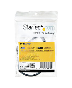 Buy StarTech Slim Stereo Splitter Cable MUY1MFFS - 3.5mm Male to 2x 3.5mm Female