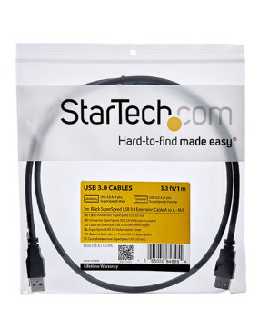 Buy StarTech 1m Black SuperSpeed USB 3.0 Extension Cable USB3SEXT1MBK A to A - Male to Female