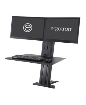 Buy Ergotron WorkFit-SR Rear Mount Dual Sit-Stand Workstation in Black 33-407-085 for Keyboard and Monitor