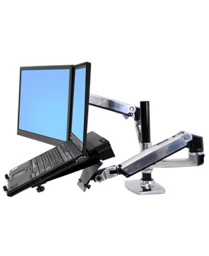 Buy Ergotron LX Dual Stacking Arm in Polished Aluminum 45-248-026 for Notebook