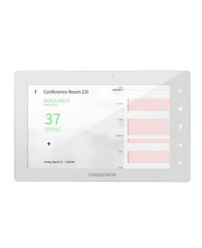 Bundle Crestron 7-Inch Room Scheduling Touch Screen in White Smooth with Light Bar + Flex Service Firmware Update TSS-770-T-W-S-LBKIT-CS