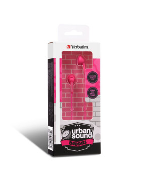 Buy Verbatim Urban Sound Buddies Wired Stereo Earbuds in Pink 65486