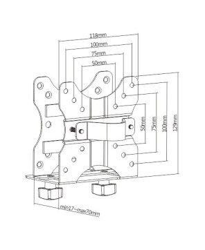 Buy Brateck Adjustable Multifunctional Thin Client Mount (NUC) CPB-1 Weight Capacity 5kg Depth Range 17mm-70mm