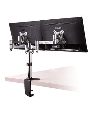 Buy Brateck Dual Monitor Elegant Aluminum with Arm Desk Clamp Silver BT-LDT02-C024 for 13"- 27" Monitor