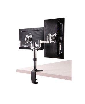 Buy Brateck Dual Monitor Elegant Aluminum with Arm Desk Clamp Silver BT-LDT02-C024 for 13"- 27" Monitor