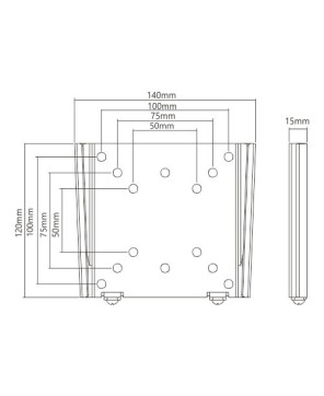 Buy Brateck 2 Piece LCD Wall Mount Vesa 50mm/75mm/100mm 13" -27"up to 30 Kg LCD-201