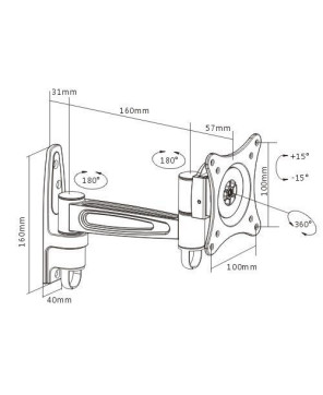 Buy Brateck Single Monitor Wall Mount Tilting & Swivel Wall Bracket LCD-142