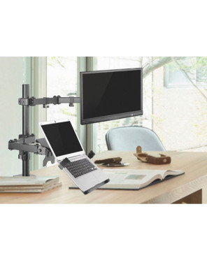 Buy Brateck Economical Double Joint Articulating Steel Monitor Arm with Laptop Holder LDT12-C1M2KN