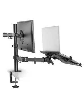 Buy Brateck Economical Double Joint Articulating Steel Monitor Arm with Laptop Holder LDT12-C1M2KN